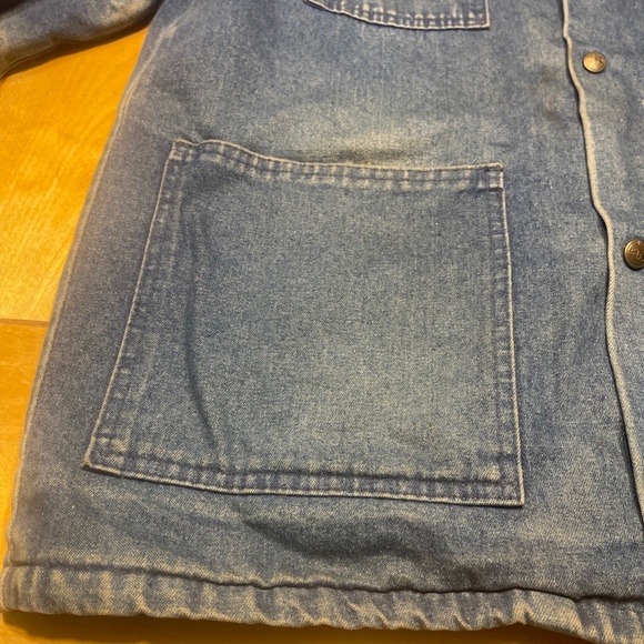 Vtg 80s Walls Blizzard Pruf USA Made Blanket Lined Denim Chore Barn Jacket Med - Picture 2 of 15